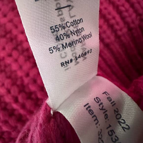 Marine Layer Ribbed Oversized Crewneck Sweater Size Small Rose Violet - Picture 4 of 12